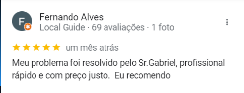 Print real de avaliação de cliente da Refrigeração Mello
