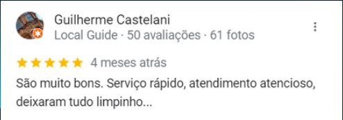 Print real de avaliação de cliente da Refrigeração Mello