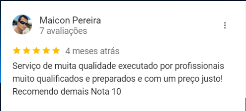 Print real de avaliação de cliente da Refrigeração Mello