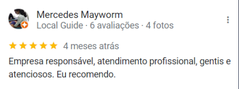 Print real de avaliação de cliente da Refrigeração Mello